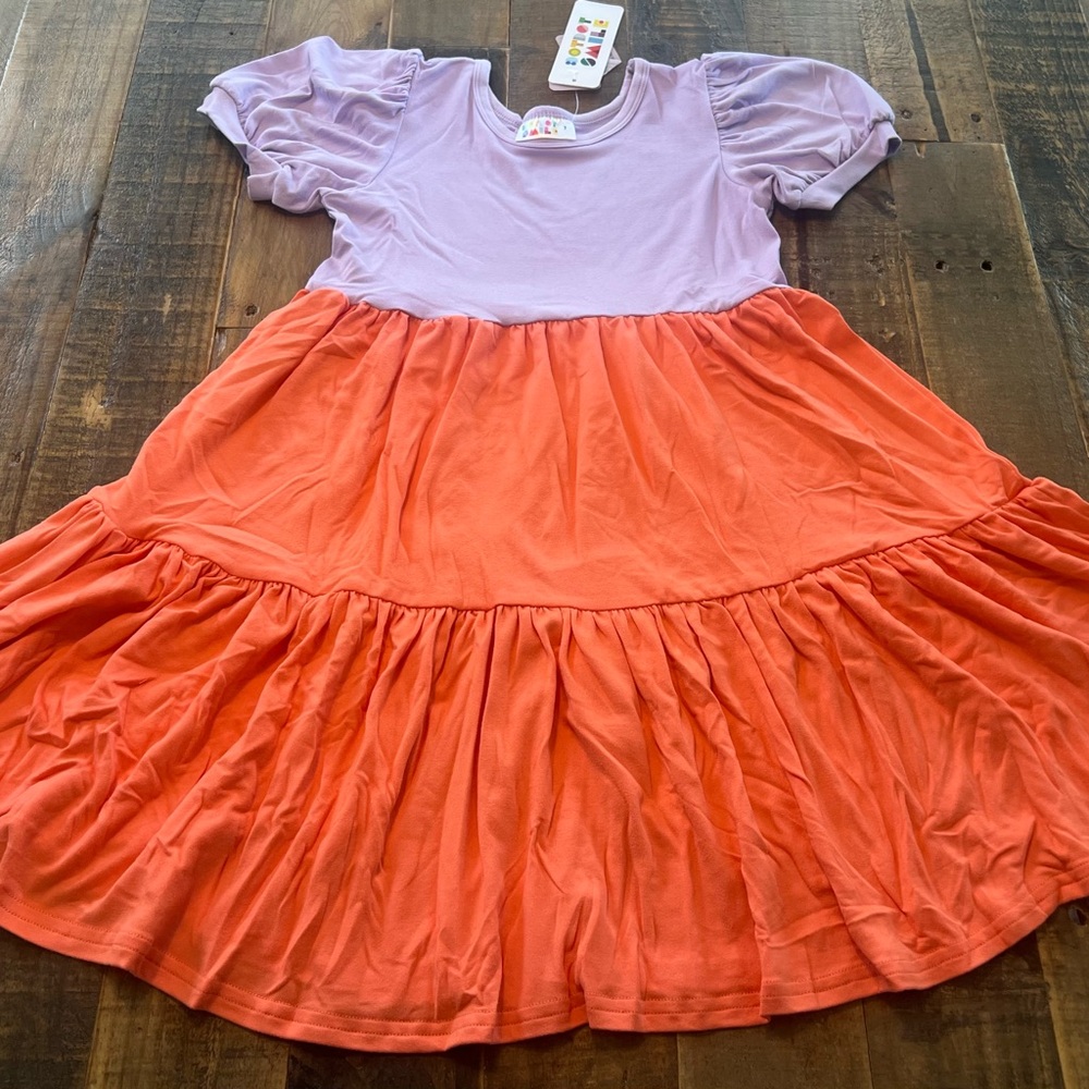 Dot Dot Smile size 7 or 8/10 girls color block Tier dress new